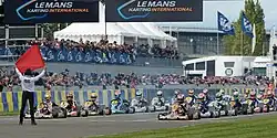 The pre-grid of the 2015 KZ World Championship at Le Mans