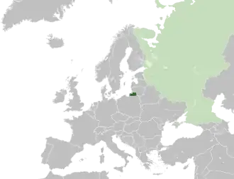 Location in Europe (dark green)