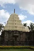 Vesara vimana (shrine and tower or shikhara) at Kalleshvara temple, Ambali