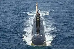 A Kalvari-class submarine up close during an exercise