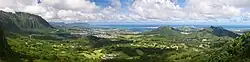 View from the Nuʻuanu Pali Lookout of Kaneʻohe