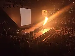 Kanye West performing the song "All Day" at the thirty-fifth annual BRIT Awards on February 25, 2015 in London, England.