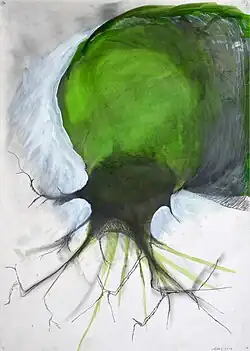 Little Roots II, watercolour, graphite, acrylic, 2016