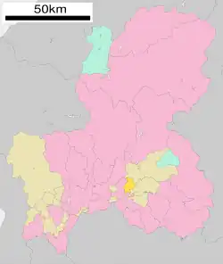 Location of Kawabe in Gifu Prefecture