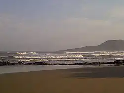 A view of the beach and rocks in Kei Mouth.