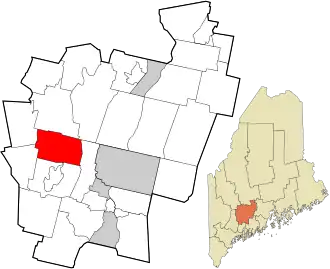 Location in Kennebec County and the state of Maine.
