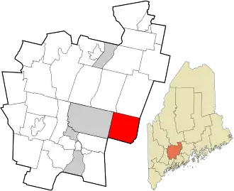 Location in Kennebec County and the state of Maine.