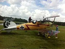 Kermit Weeks boards Albatros D.Va for its first flight at Fantasy of Flight