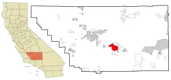Location in Kern County and the state of California