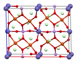 Unit cell of liroconite, isostructural with kernowite