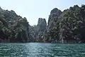 Limestone rock formations on Cheow Lan Lake