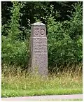 Kilometre stone located 30&nbsp;km from Copenhagen and 3.98&nbsp;km from
