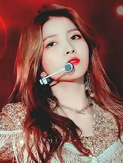 Kim posing for the camera in February 2020