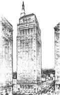 An unexecuted tower at the northwest corner of King and Yonge, 1927