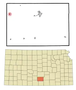 Location within Kingman County and Kansas