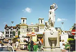 Market place with monument.