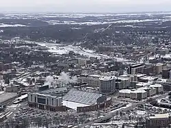 Aerial view of Kinnick Stadium.