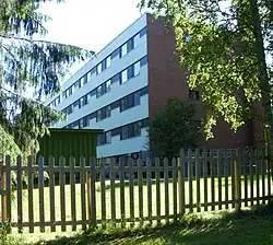 An apartment building built in the 1970s