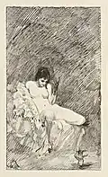 Sitting Naked Woman with Dancing Phallus (1882), ink pen and brush on paper, 30.6 x 18.7&nbsp;cm
