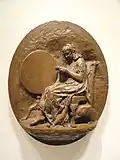 Knitting (1881) plaster bas relief, private collection