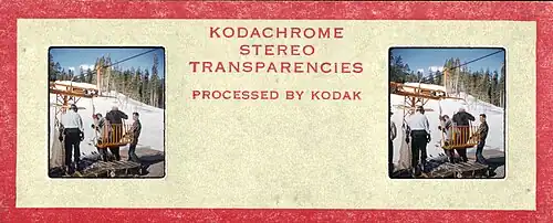 Standard mount used by Kodak through 1957. Note older color scheme. There was no embossed processing date.