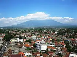The City of Bogor with Mount Salak (Gunung Salak) in the background