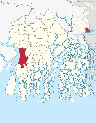 Location of Kulpi community development block in South 24 Parganas district