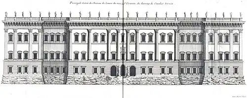 Bernini's third project (1665), engraved by Jean Marot[13]