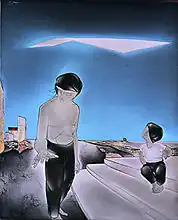 L'adolescent et l'enfant, oil on canvas, 100x81 cm, 1963