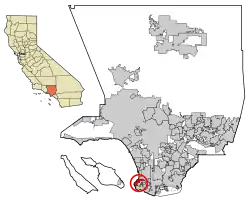 Location of Palos Verdes Estates in Los Angeles County, California