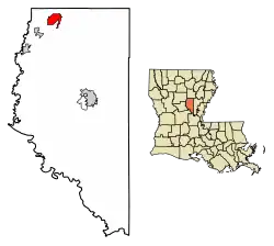 Location of Olla in LaSalle Parish, Louisiana.