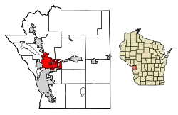 Location of Onalaska in La Crosse County, Wisconsin.