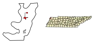 Location of Tiptonville in Lake County, Tennessee.