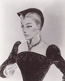 Drawing of a woman in a dress