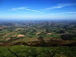 Aerial view over northern Labourd from Mount Baigura