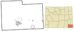 Location in Laramie County and the state of Wyoming.
