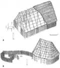 Reconstruction of Copper Age houses from Quadrato di Torre Spaccata, Rome