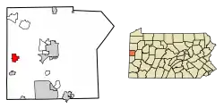 Location in Lawrence County, Pennsylvania