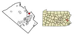 Location of Catasauqua in Lehigh County, Pennsylvania (left) and of Lehigh County in Pennsylvania (right)