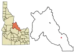 Location of Leadore in Lemhi County, Idaho.