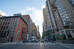 Mid-19th-century brownstones and 20th-century high-rises along Lexington Avenue