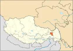 Location of Lhorong County within Tibet