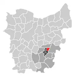 Localisation of Erpe in the community of Erpe-Mere in the arrondissement of Aalst in the province of East-Flanders