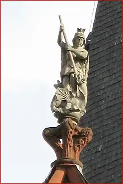 Saint George above the entrance to the cathedral, west front