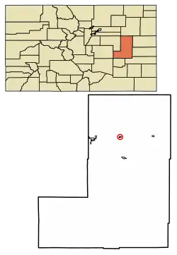 Location within Lincoln County and Colorado
