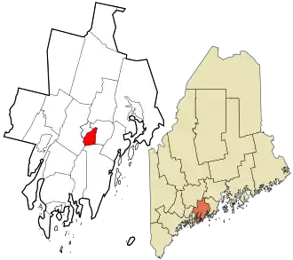 Location in Lincoln County and the state of Maine