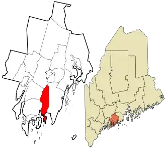 Location in Lincoln County and the state of Maine
