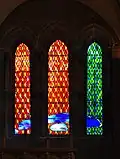 Modern stained glass windows of the cathedral's north porch (Andens fönster) designed by artist Brian Clarke