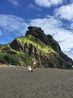 A view of Lion Rock from the beach