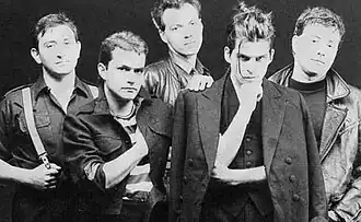 Litfiba in 1983. Left to right: Renzulli, Franchi, Aiazzi, Pelù, Maroccolo